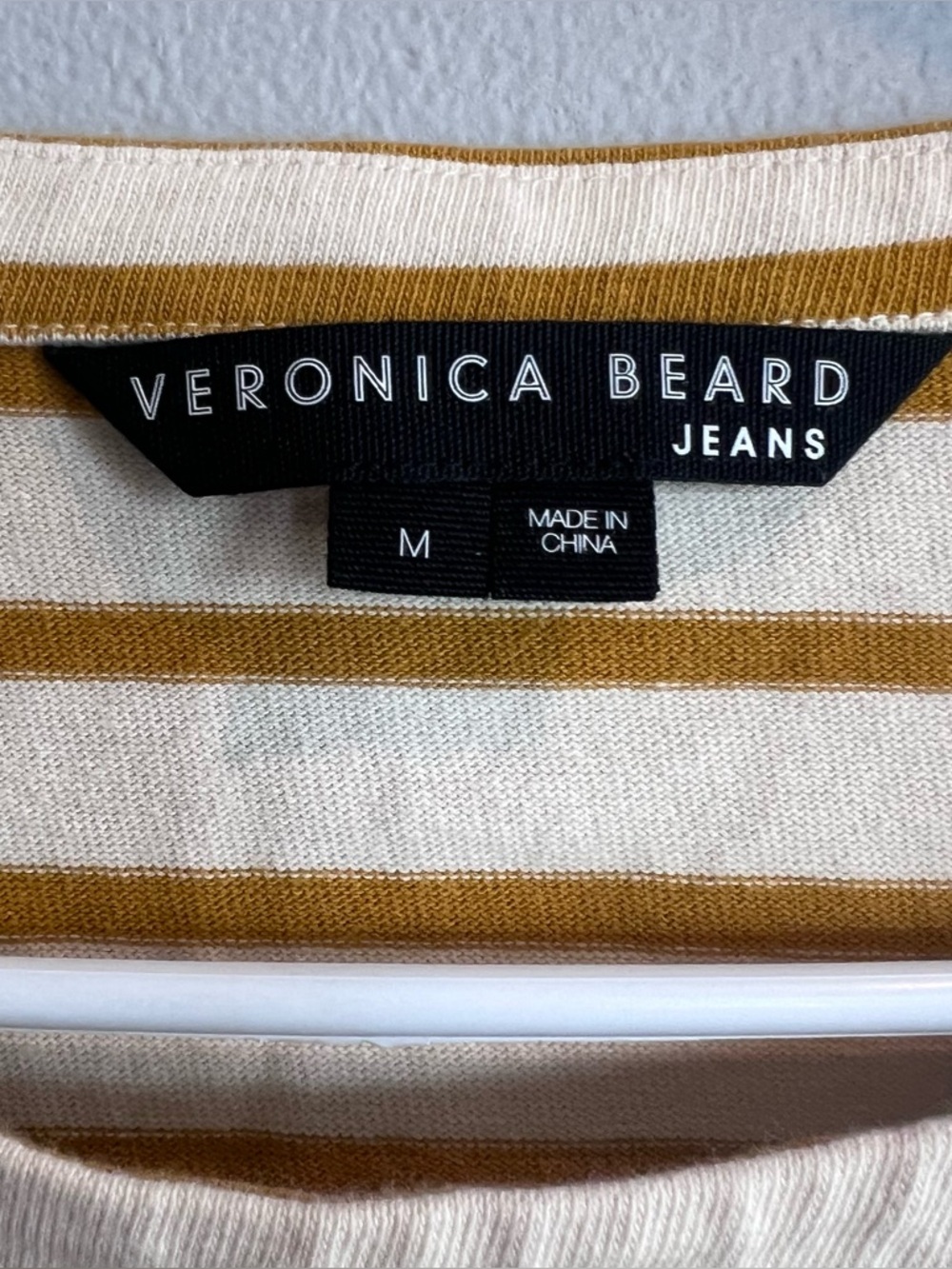 Veronica Beard Hovey Striped Mariner Pullover Saffron Yellow Cream M - Picture 5 of 8